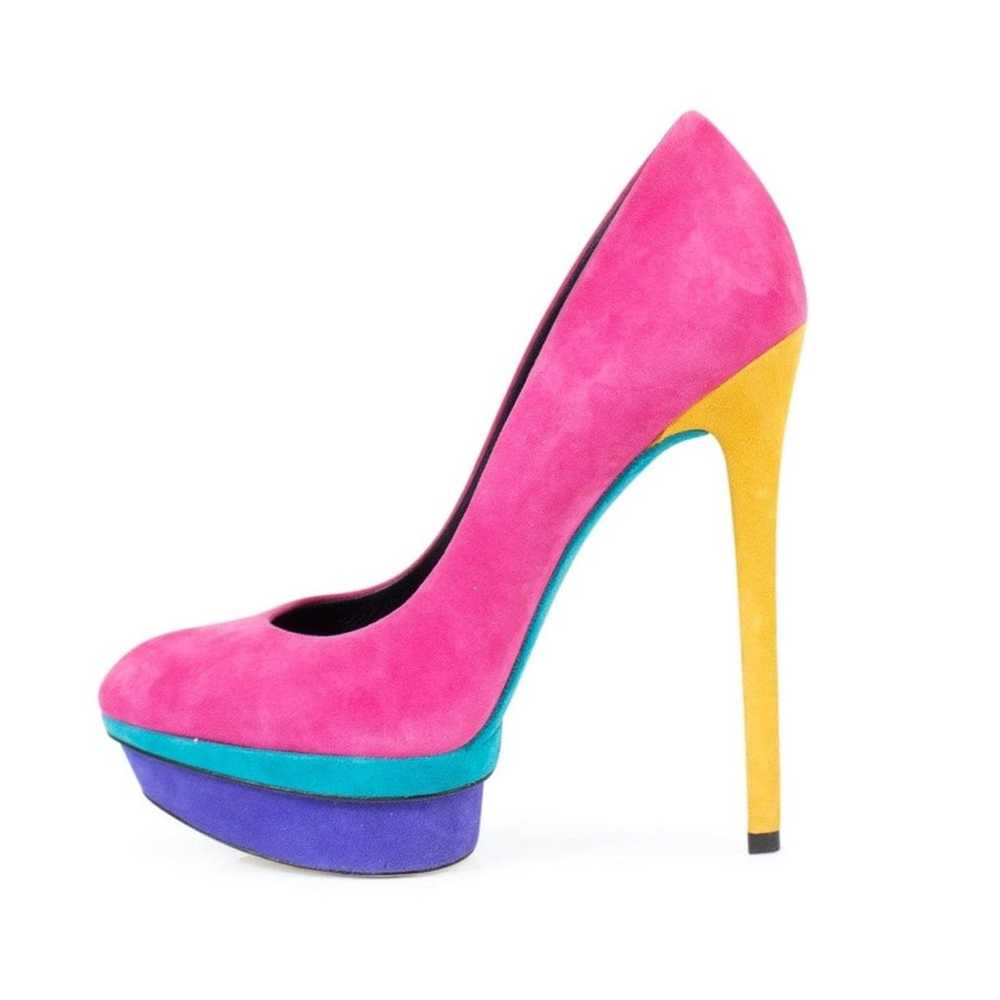 WORN ONCE Brian Atwood Fontanne Suede Colorblock … - image 6