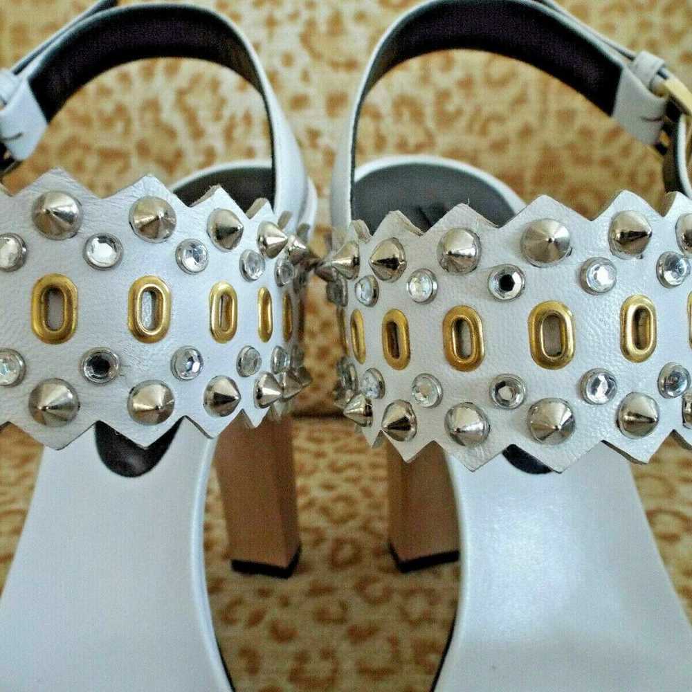 Diego Dolcini Gold Leather Platform Sandals w/ Em… - image 3