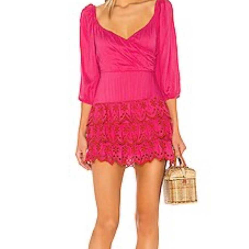 Lovers + Friends Aella Mini Red Pink Dress Size XS - image 1