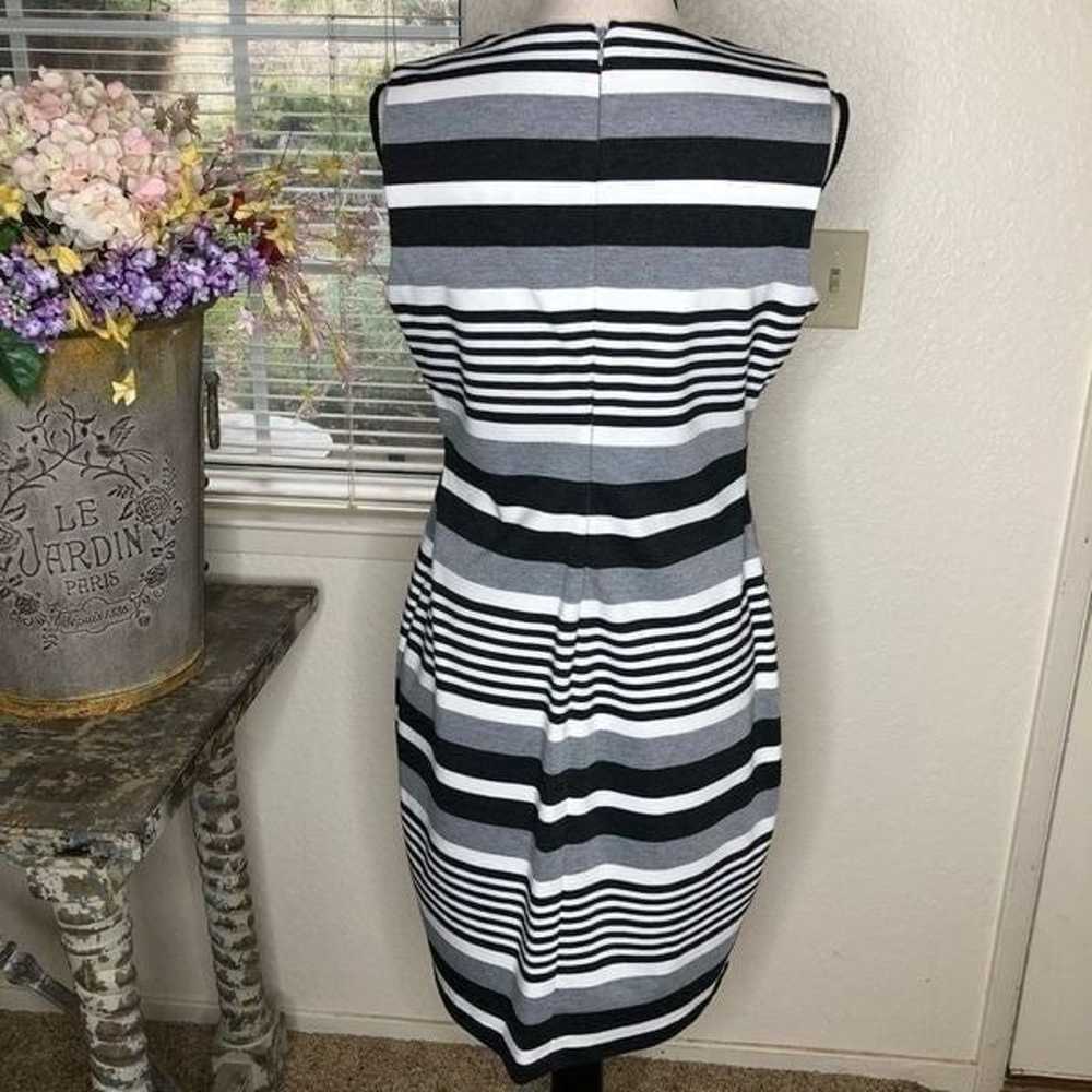Calvin Klein Gray and White Striped Sheath Dress - image 4