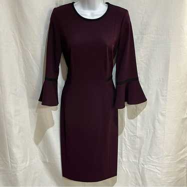 Calvin Klein ladies plum Bell sleeve sheath dress… - image 1