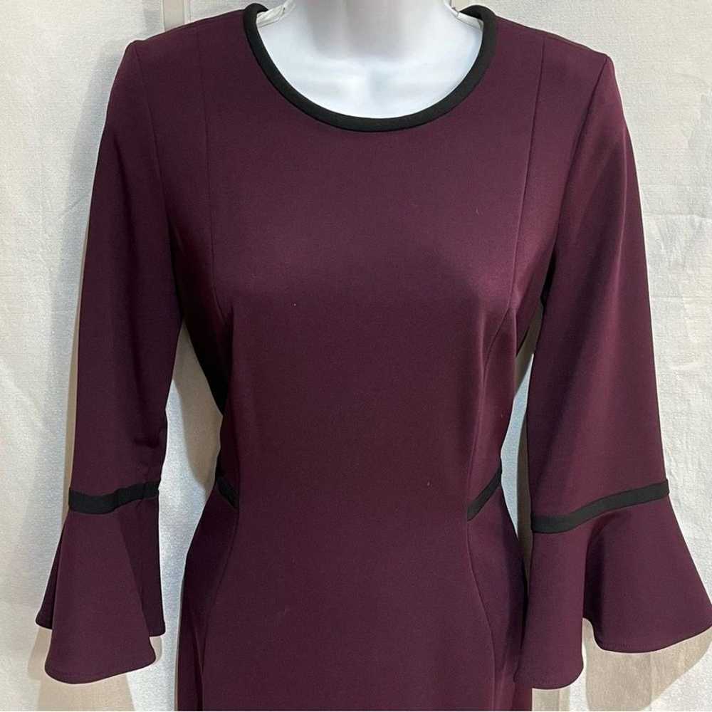 Calvin Klein ladies plum Bell sleeve sheath dress… - image 2