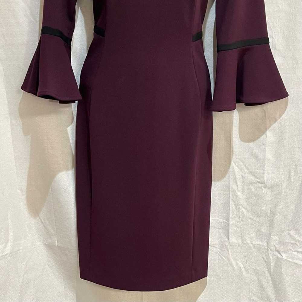 Calvin Klein ladies plum Bell sleeve sheath dress… - image 3