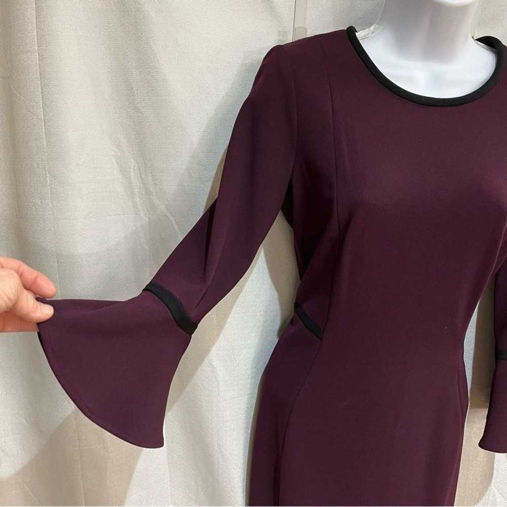Calvin Klein ladies plum Bell sleeve sheath dress… - image 4