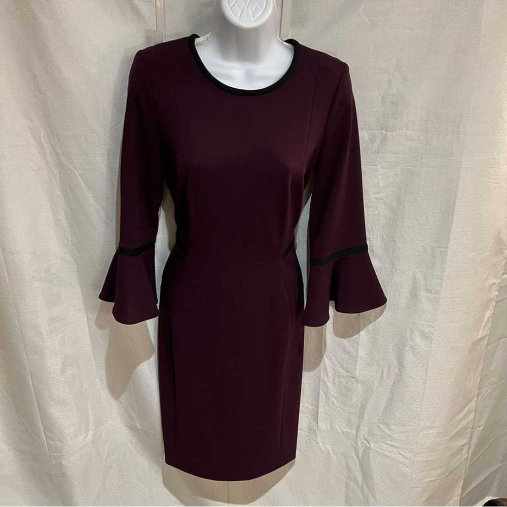 Calvin Klein ladies plum Bell sleeve sheath dress… - image 5