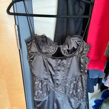 Black urban silk dress lace - image 1