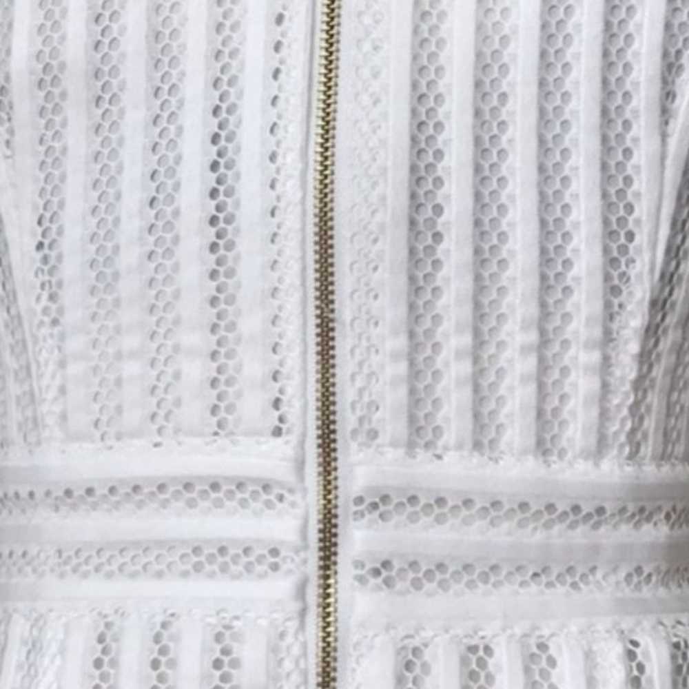 H&M White Eyelet Lattice Pattern A-line Sleeveles… - image 6