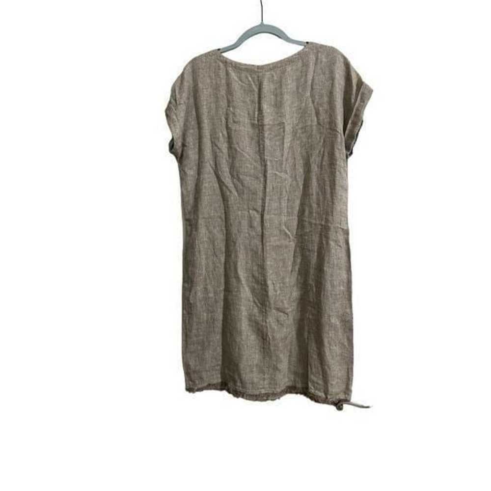 Magaschoni 100% linen dress NWT Shimmer Sand size… - image 2