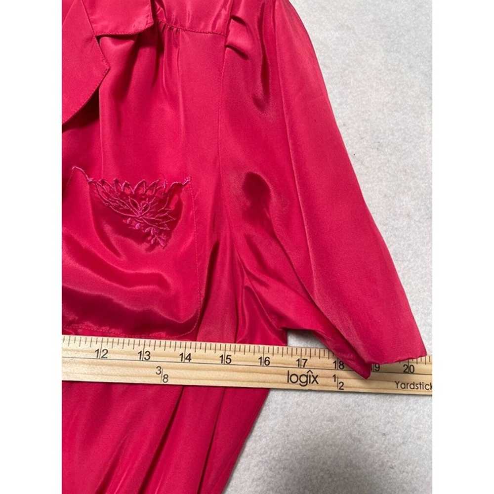 VTG Town Square Belted Pink Satin Sheath Dress Wo… - image 12