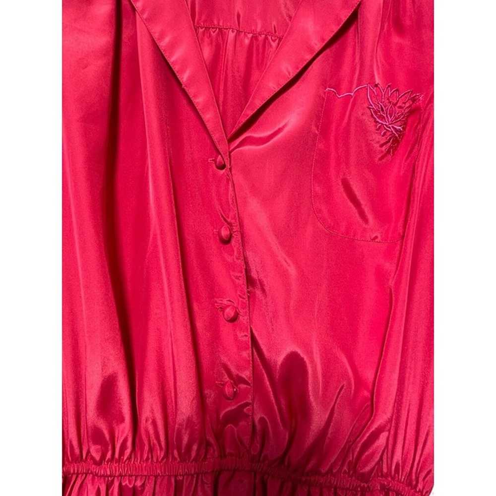 VTG Town Square Belted Pink Satin Sheath Dress Wo… - image 5