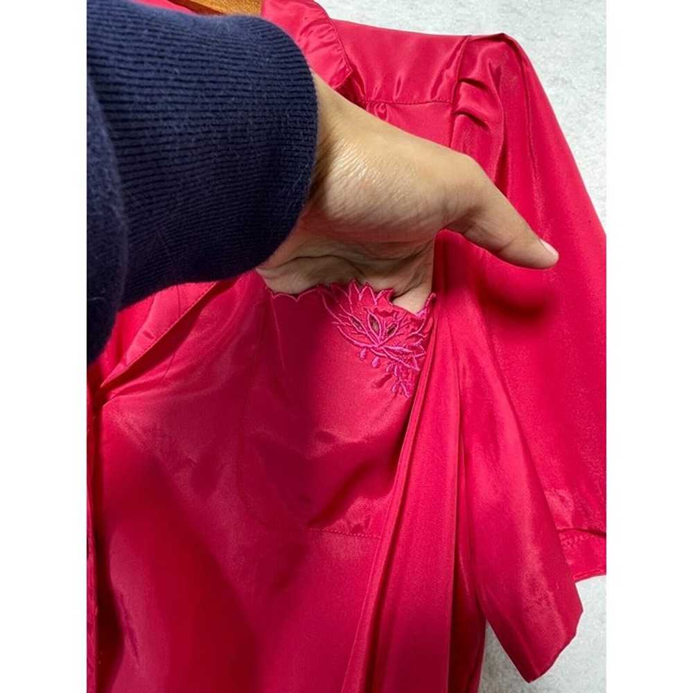 VTG Town Square Belted Pink Satin Sheath Dress Wo… - image 7