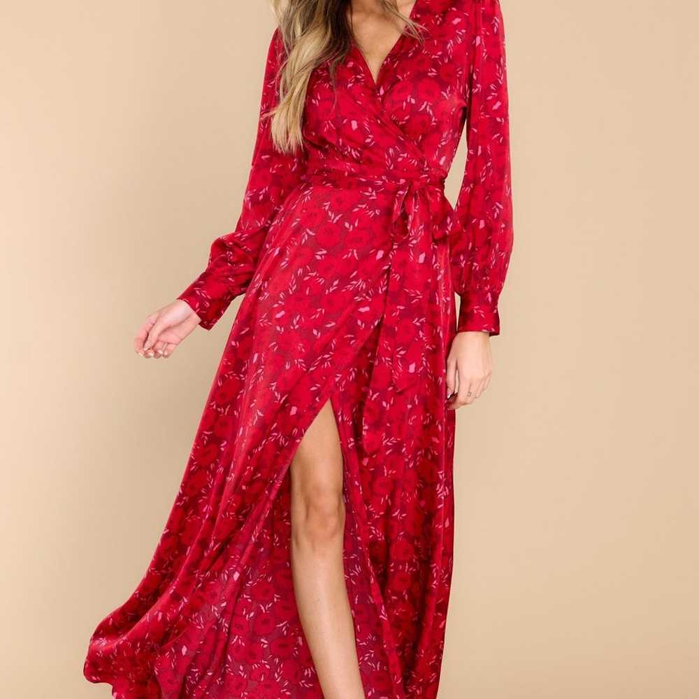 You're The Expert Red Floral Print Maxi Dress - image 2