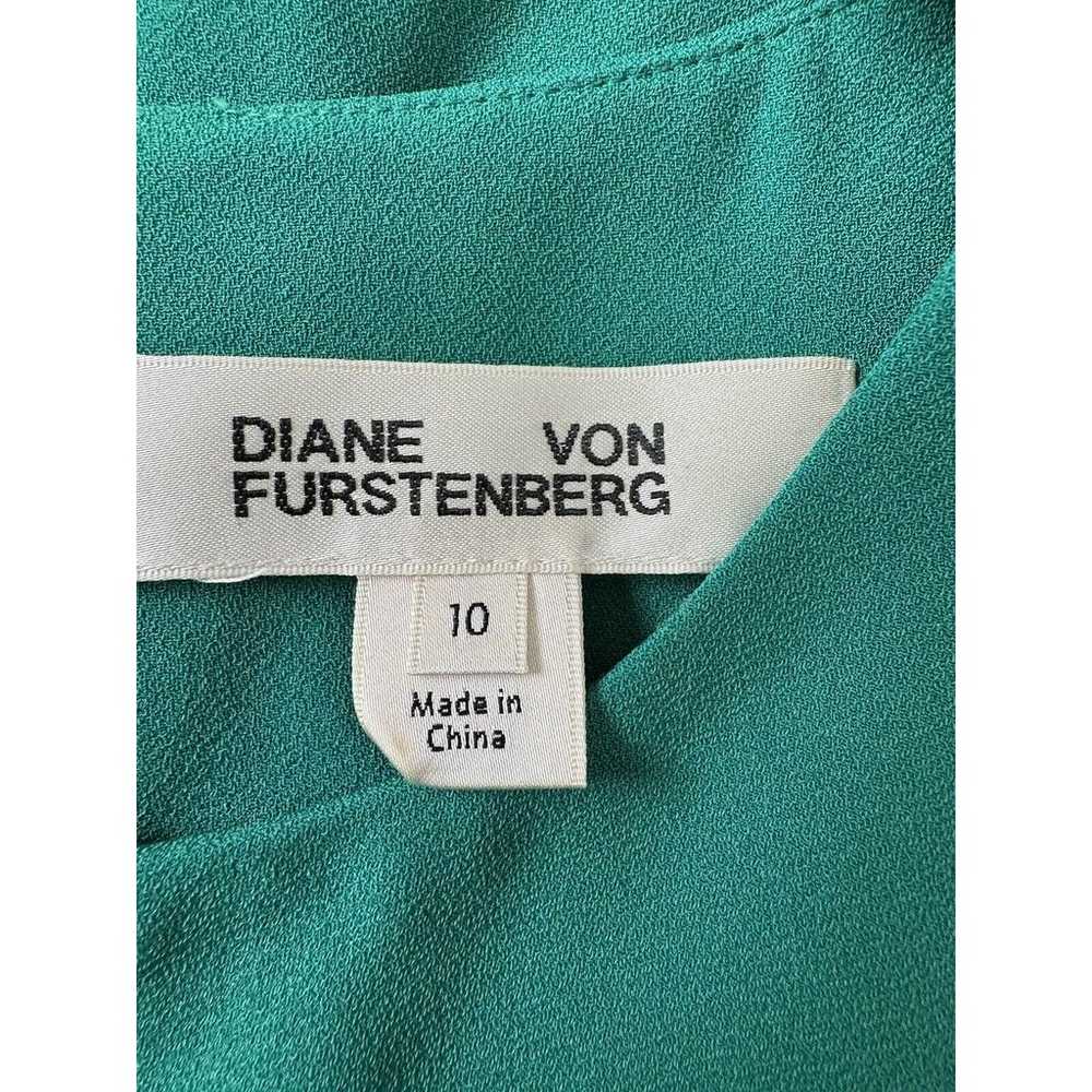 Diane von Furstenberg DVF Green Wylda Shift Ruffl… - image 6