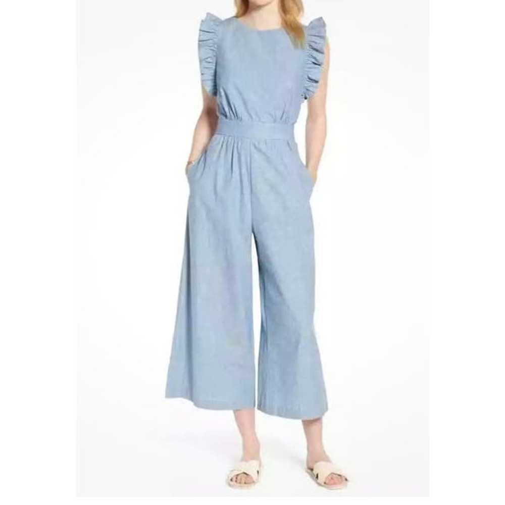 1901 Nordstrom Jumpsuit Sz 8 Chambray Blue Ruffle… - image 8