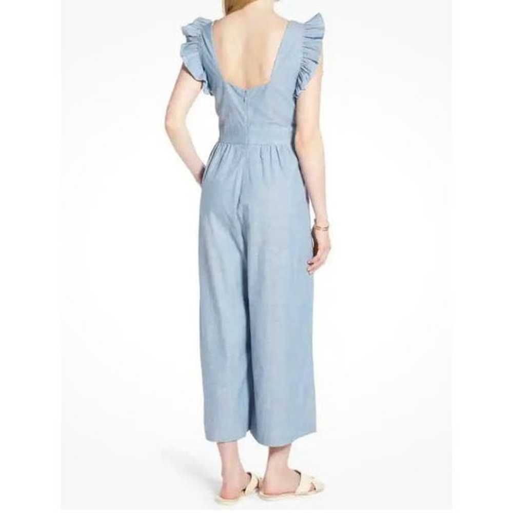 1901 Nordstrom Jumpsuit Sz 8 Chambray Blue Ruffle… - image 9
