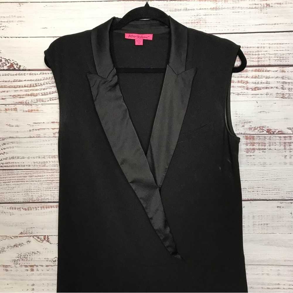 Betsy Johnson Black Dressy size 10 v-neck sleevel… - image 3