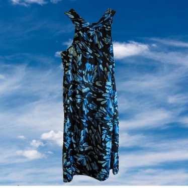 Jessica Howard 12 vintage sleeveless blue & black… - image 1