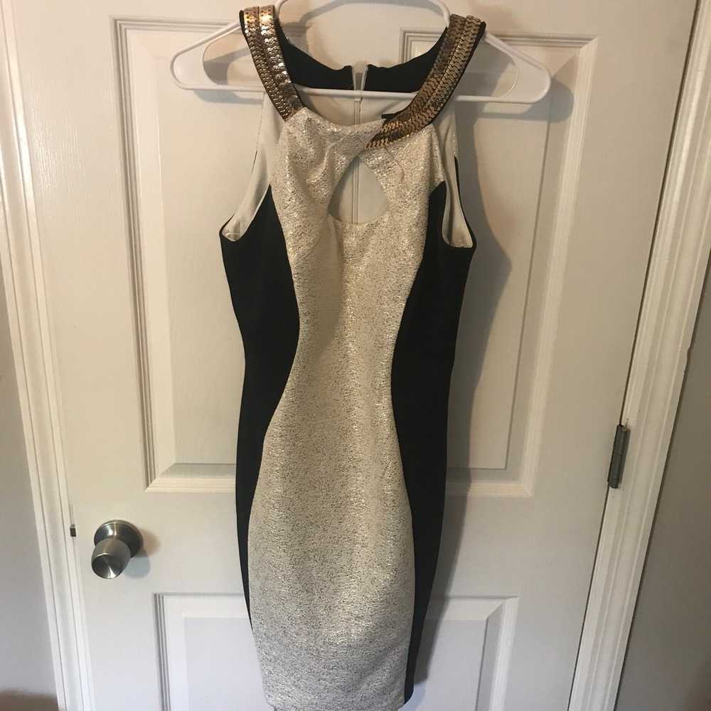 Jax Gold Black Sheath Dress 4 EUC - image 1