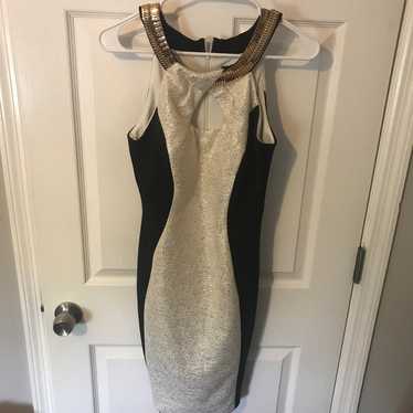 Jax Gold Black Sheath Dress 4 EUC - image 1