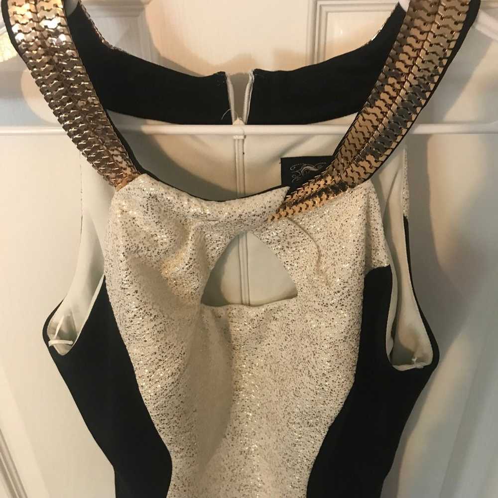 Jax Gold Black Sheath Dress 4 EUC - image 2