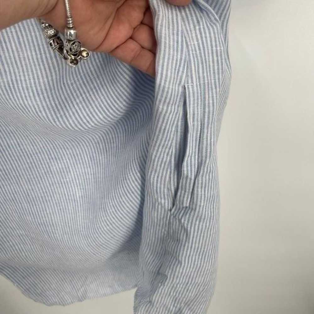 Untuckit blue Linen Button Down Shirt Dress Women… - image 9
