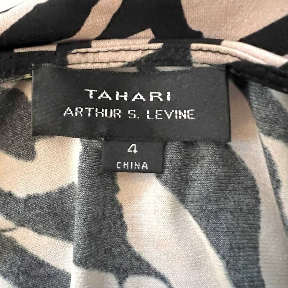 Tahari Jersey Wrap Midi Dress Black Tan Animal Pr… - image 10