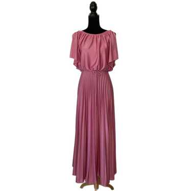 Vintage Dusty Pink Pleat Skirt Dress - Women's Si… - image 1