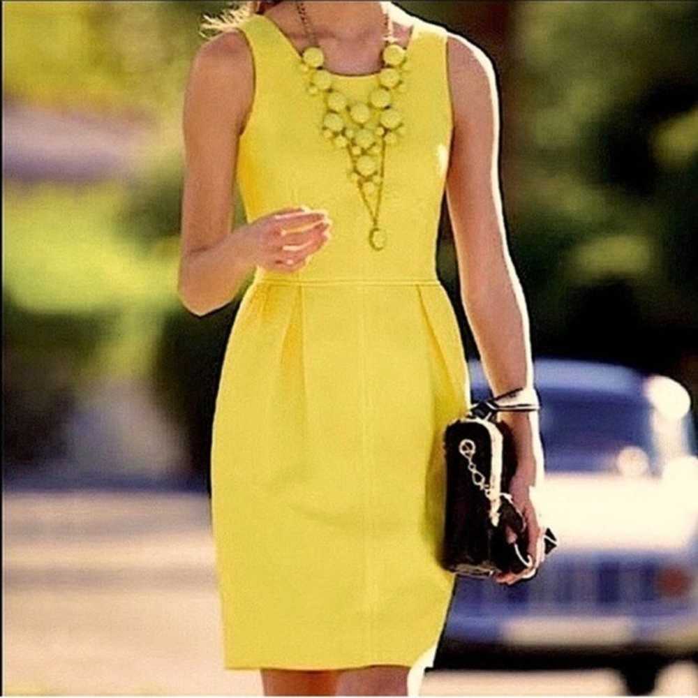 J. CREW Yellow Cotton Basketweave Sleeveless Dres… - image 1