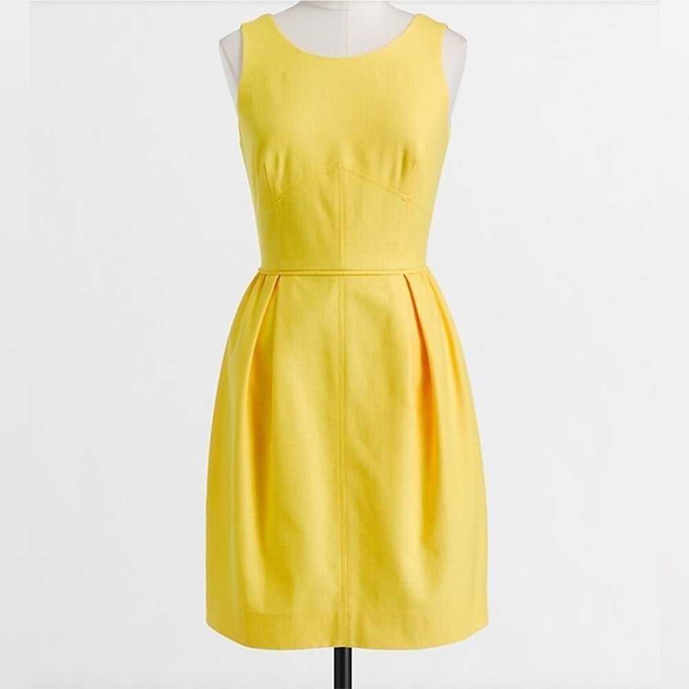 J. CREW Yellow Cotton Basketweave Sleeveless Dres… - image 2