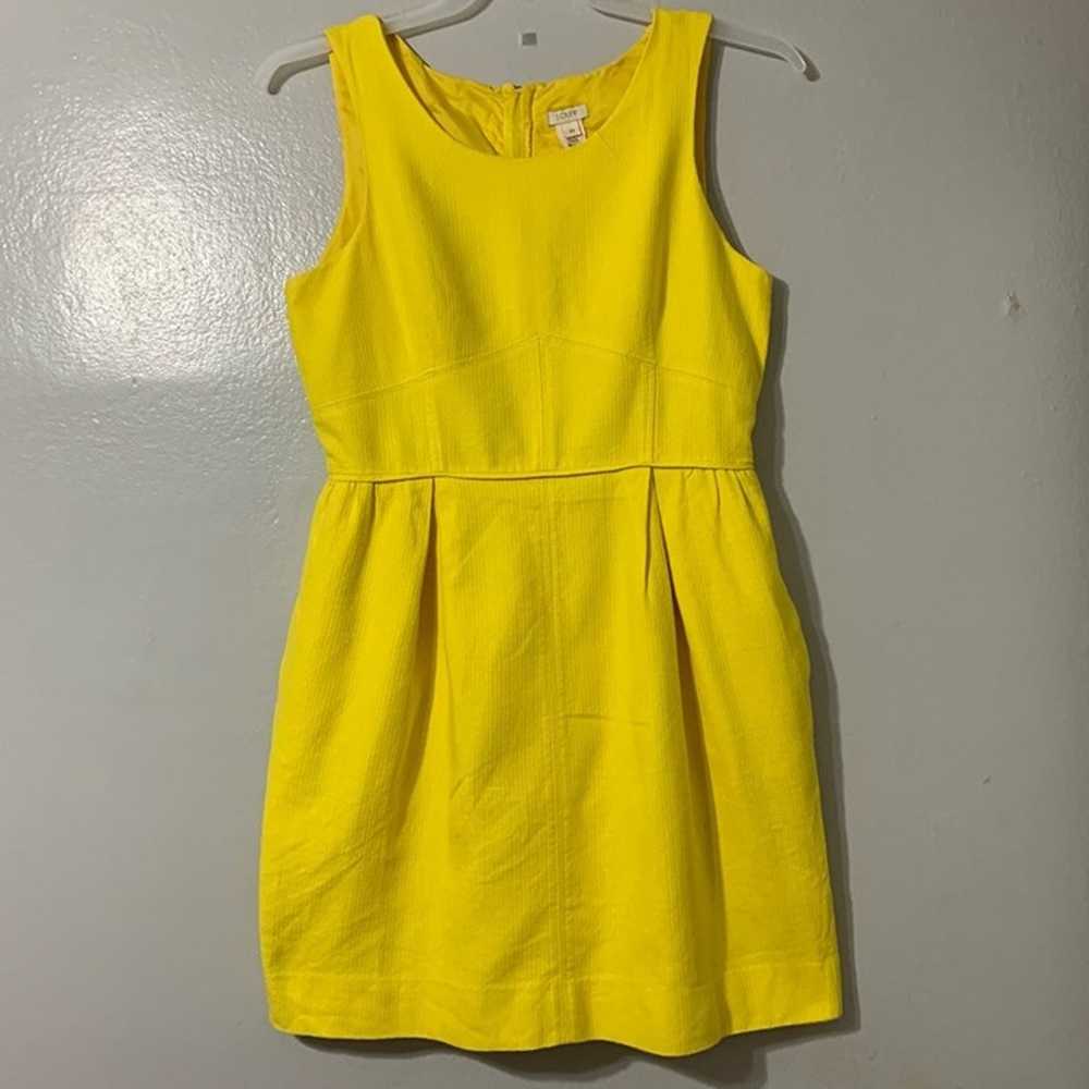 J. CREW Yellow Cotton Basketweave Sleeveless Dres… - image 3