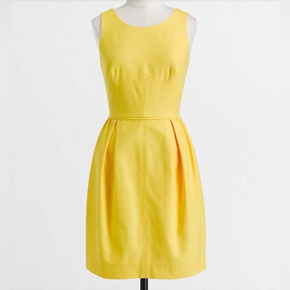 J. CREW Yellow Cotton Basketweave Sleeveless Dres… - image 4