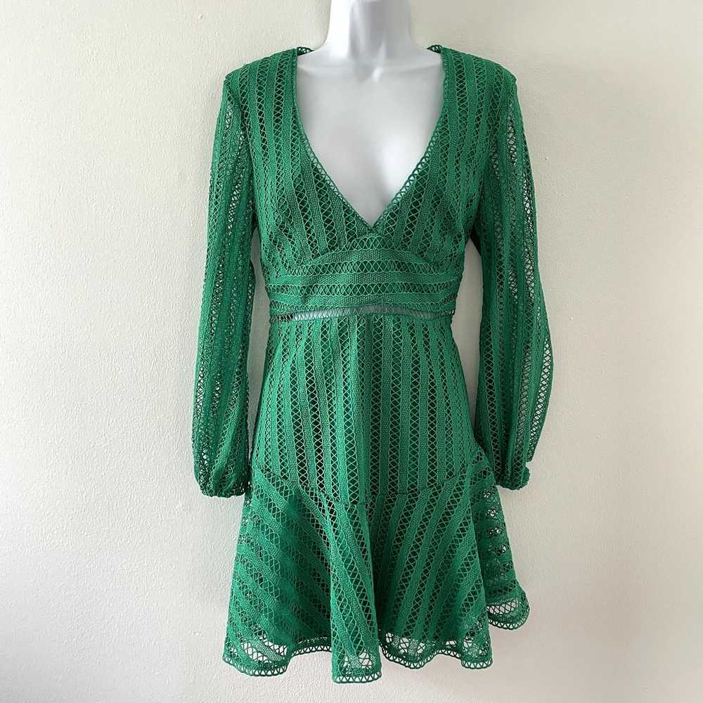 Bardot Dress Womens 10 Green Ruth Lace Fit and Fl… - image 1