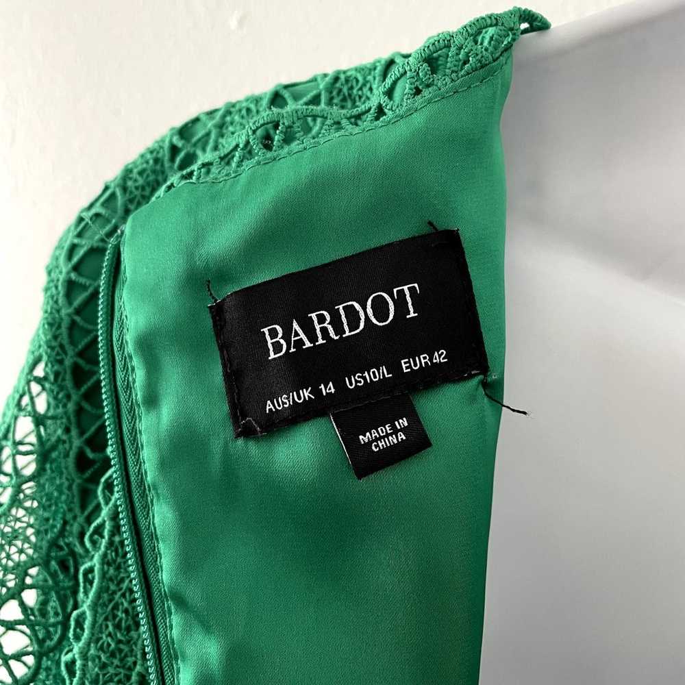 Bardot Dress Womens 10 Green Ruth Lace Fit and Fl… - image 3
