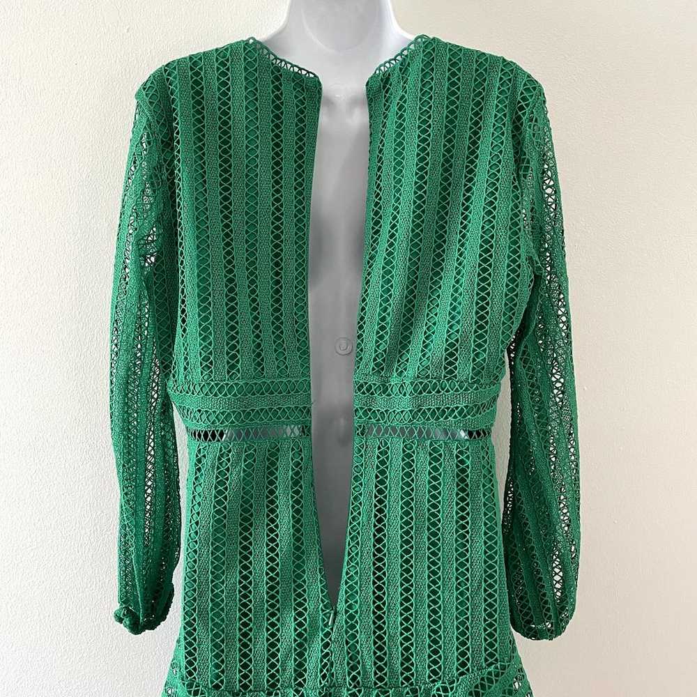 Bardot Dress Womens 10 Green Ruth Lace Fit and Fl… - image 4