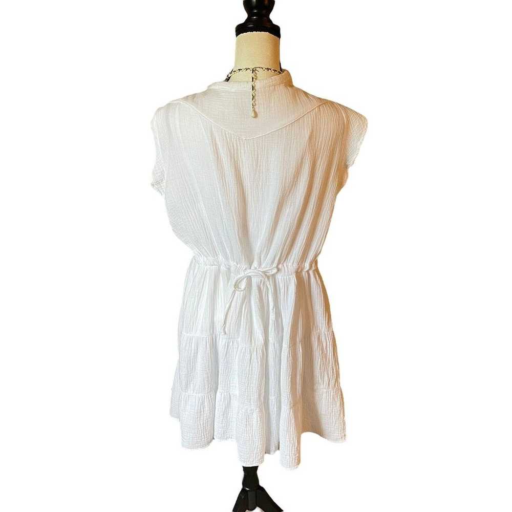 Joie WOMENS White Cotton Gauze Babydoll Short Sle… - image 4