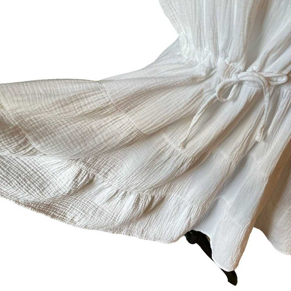 Joie WOMENS White Cotton Gauze Babydoll Short Sle… - image 6