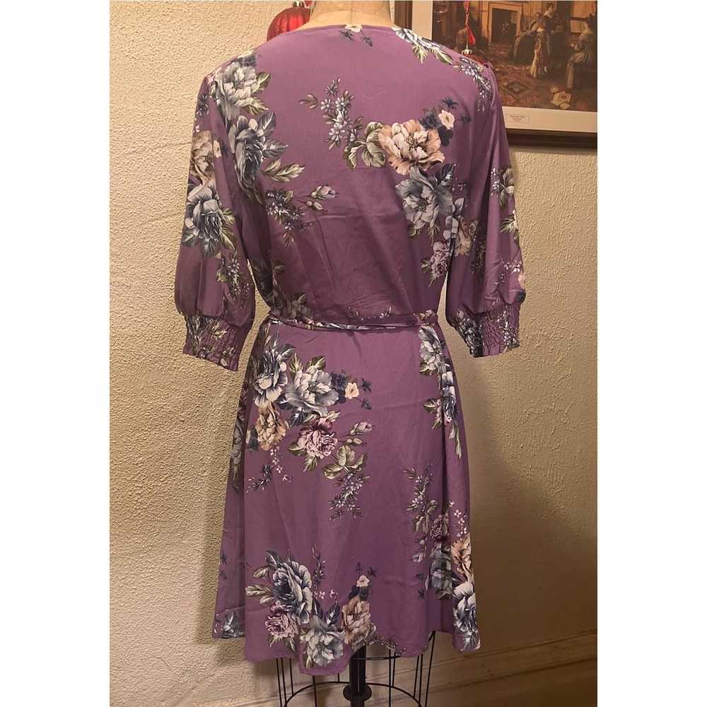 City Chic Rose Garden Dress Lilac Size 18 - image 10