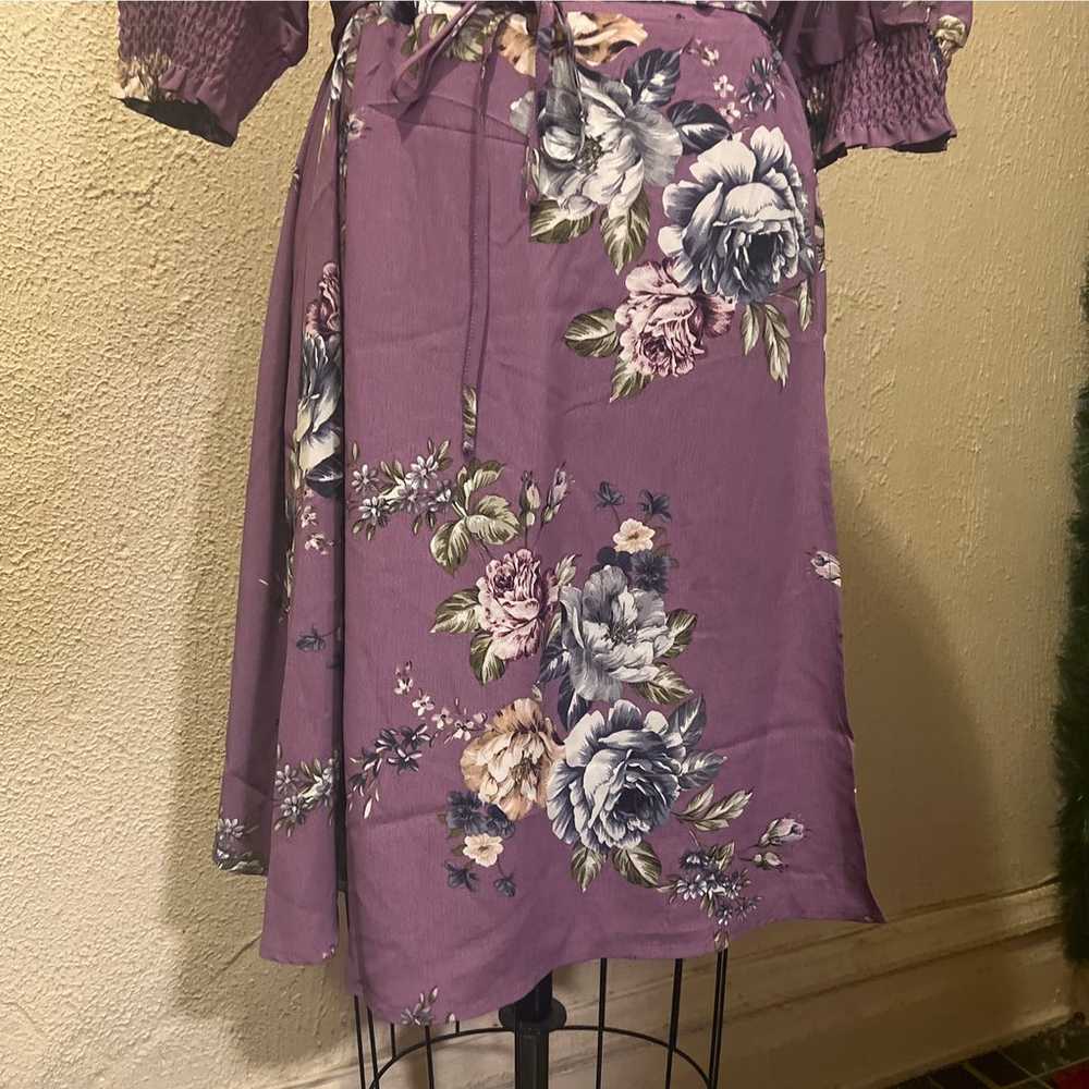 City Chic Rose Garden Dress Lilac Size 18 - image 6