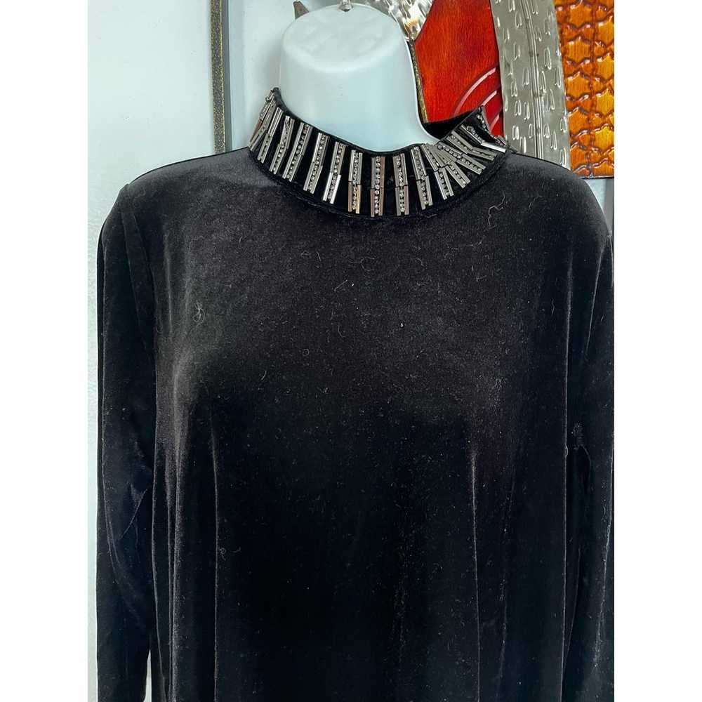 Velvet Embellished Mock-Neck Dress, Created for M… - image 3