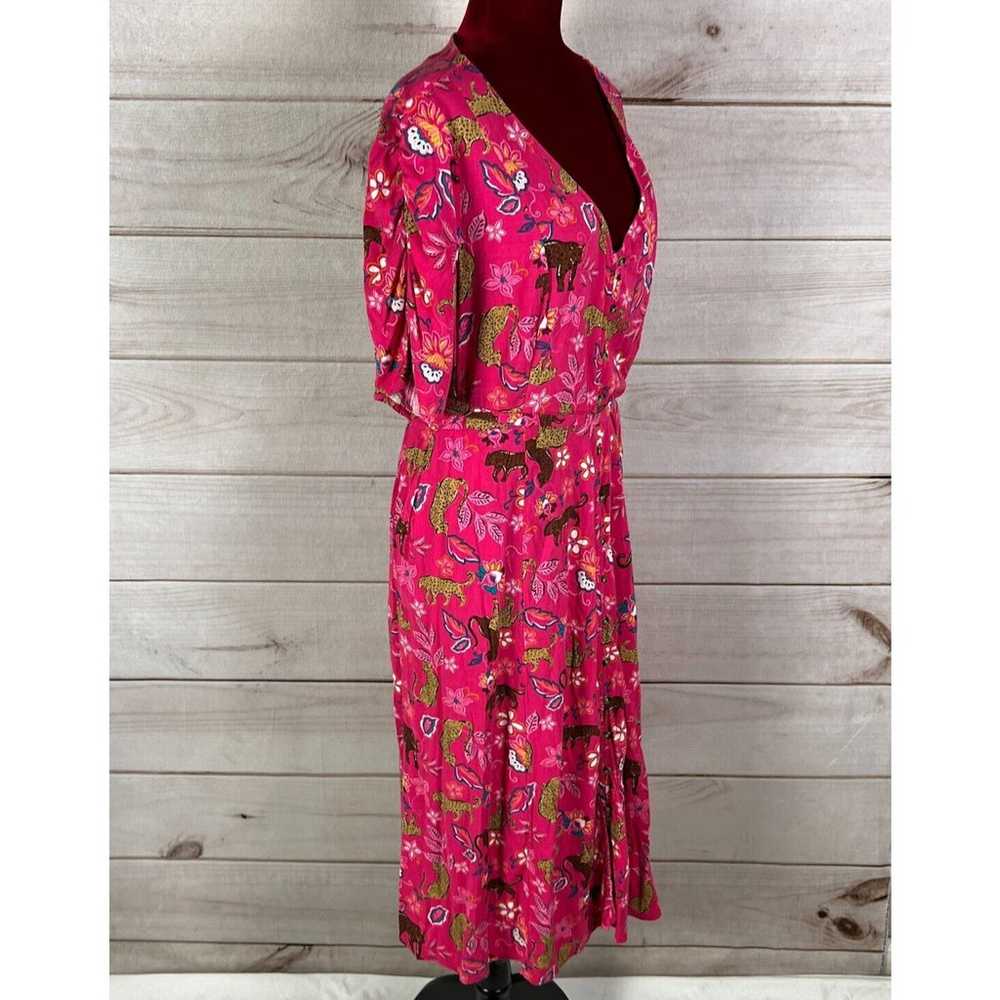 Torrid Slub Button Dress Midi Floral Safari Belted - image 3