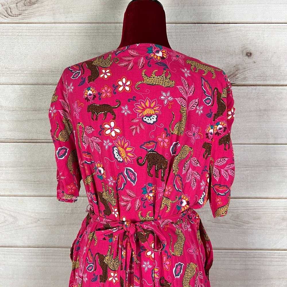 Torrid Slub Button Dress Midi Floral Safari Belted - image 6