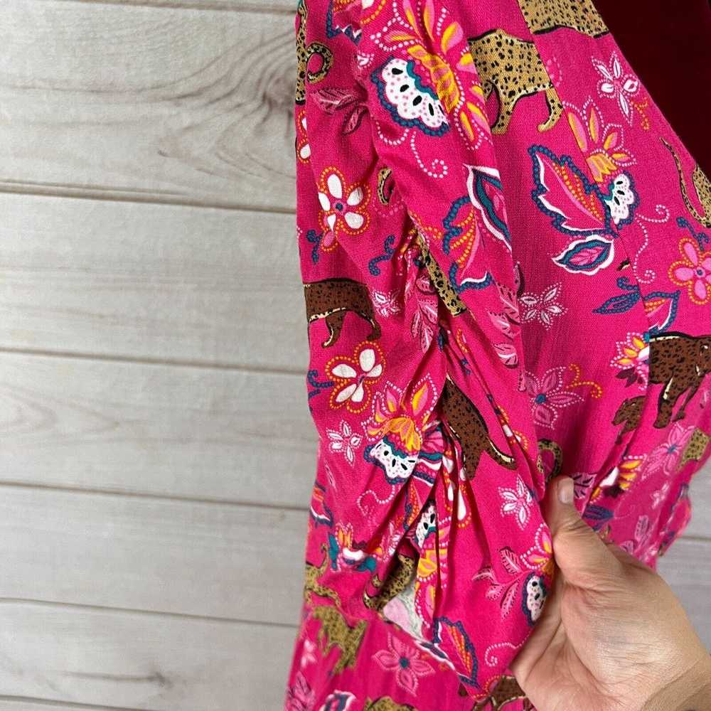Torrid Slub Button Dress Midi Floral Safari Belted - image 9