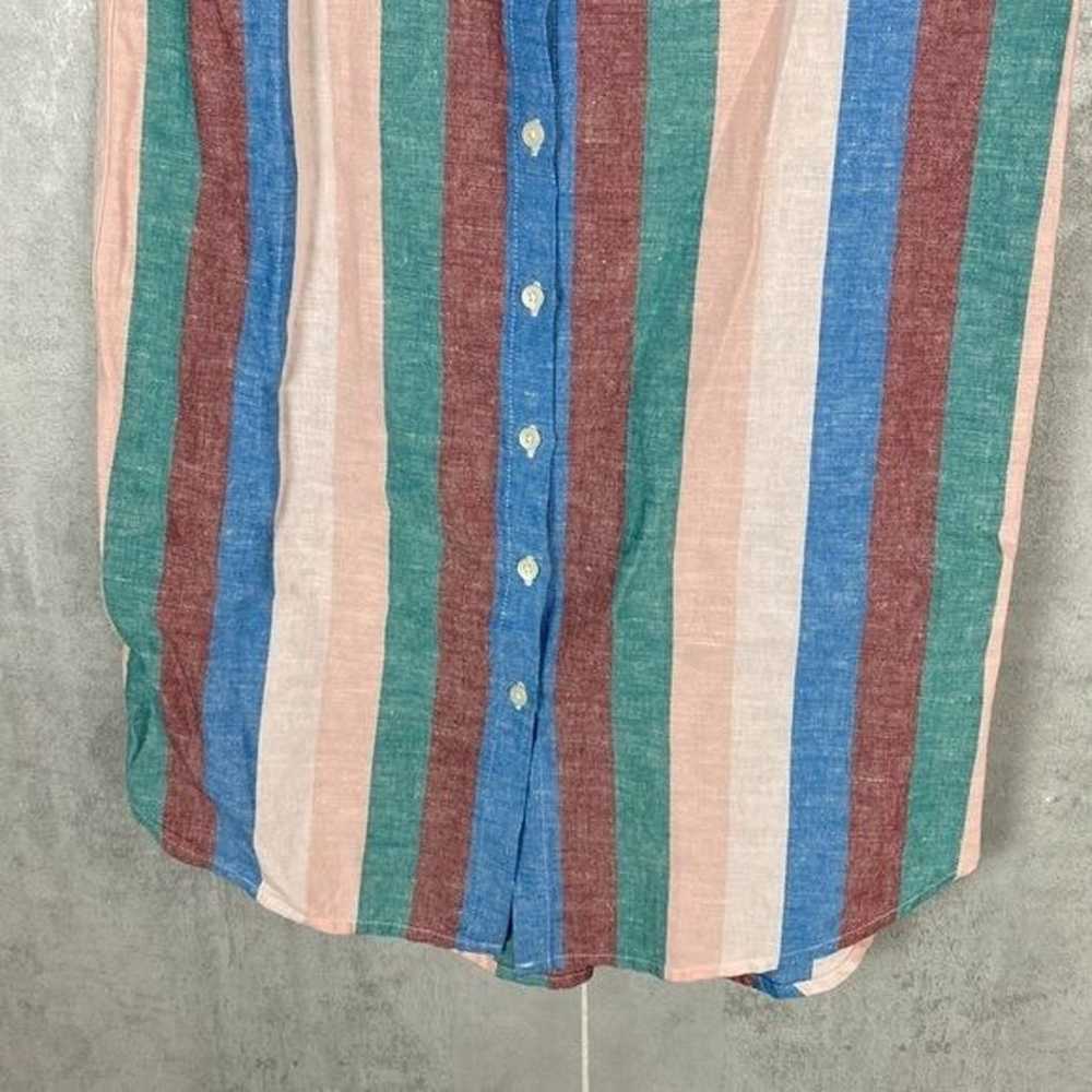 Madewell rainbow striped button front dress - image 4