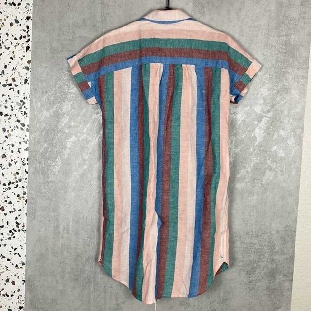 Madewell rainbow striped button front dress - image 6