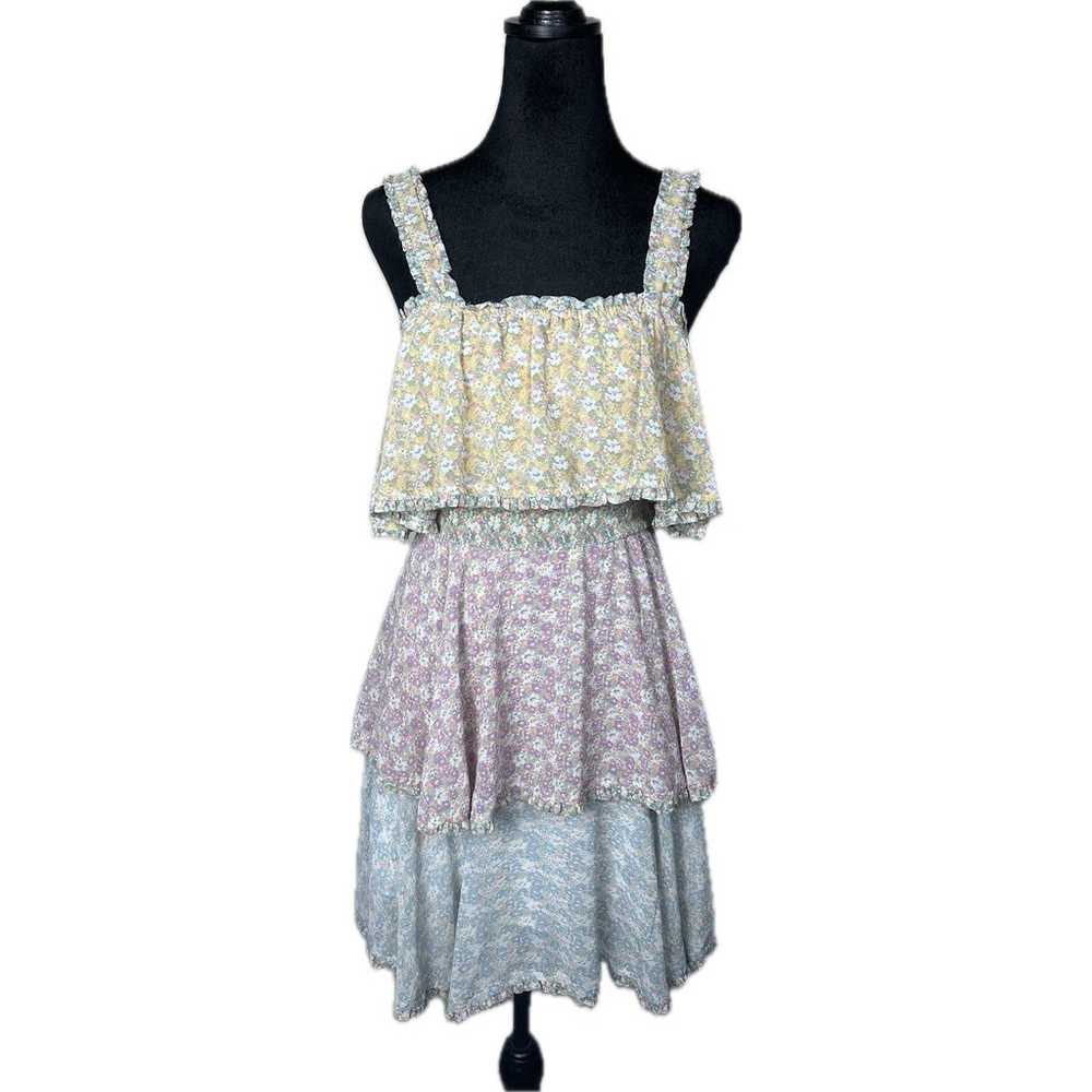 Storia My Secret Garden Tiered Mini Dress Size S … - image 1