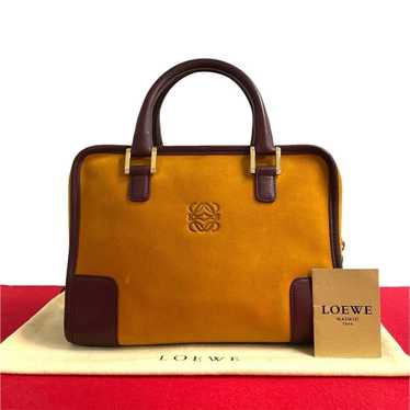 LOEWE Amazona 28 Anagram Suede Leather Boston Bag… - image 1