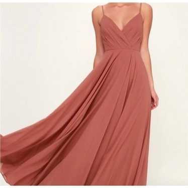 Lulu’s All About Love Rusty Rose Maxi Dress Prom … - image 1