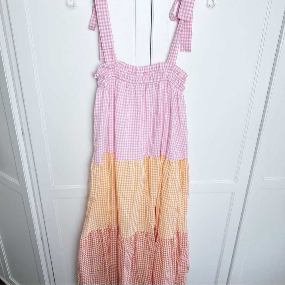 Talulah Pink Multi Gingham Midi Sun Dress Small - image 2