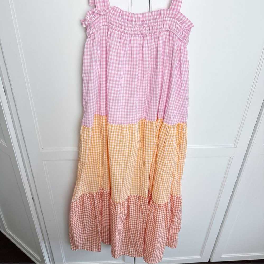 Talulah Pink Multi Gingham Midi Sun Dress Small - image 4