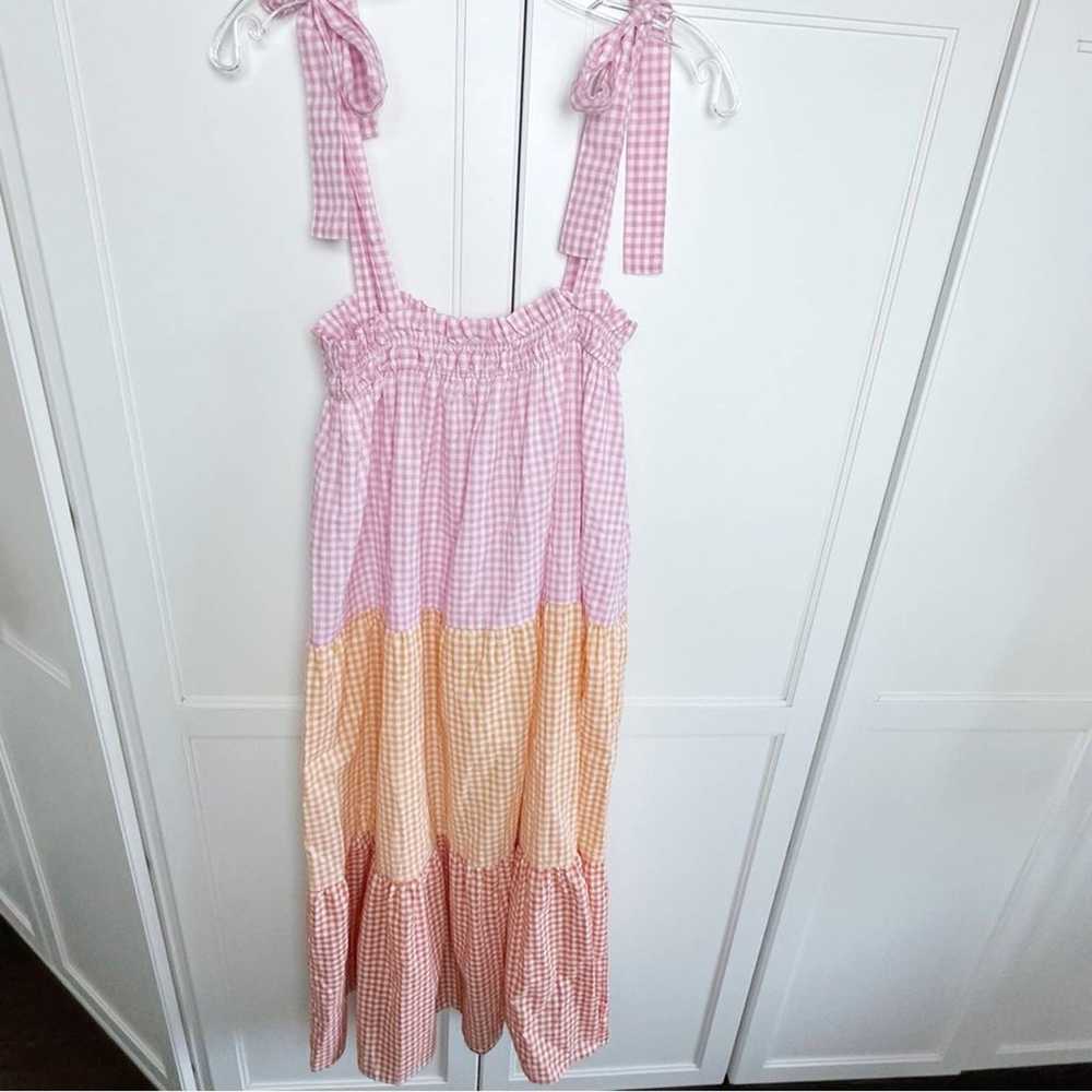 Talulah Pink Multi Gingham Midi Sun Dress Small - image 8